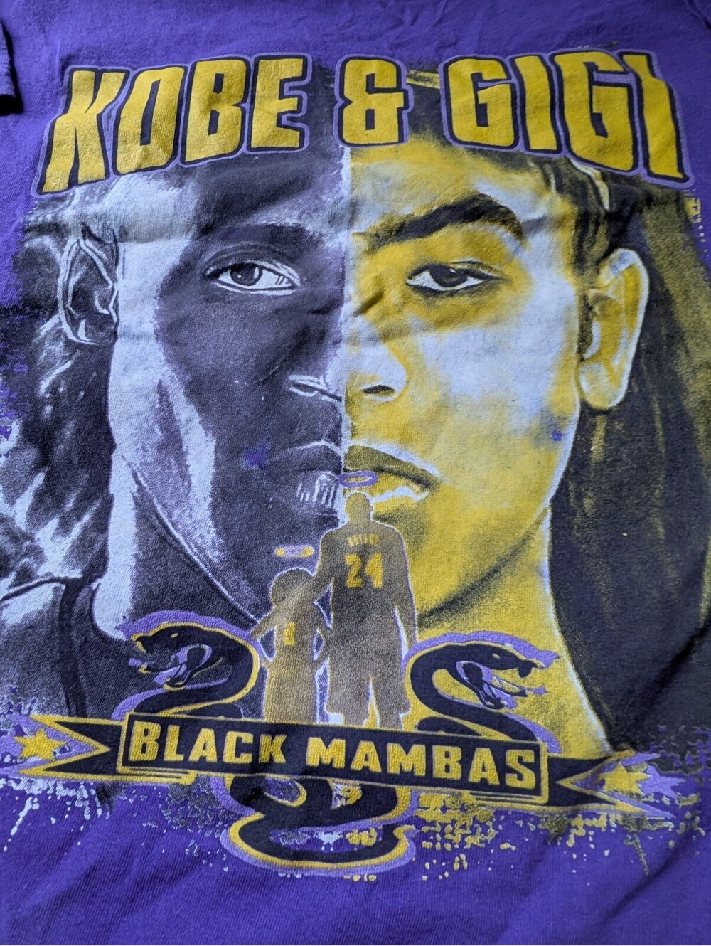Laker's Kobe & Gigi Black Mambas Purple T-Shirt Size M